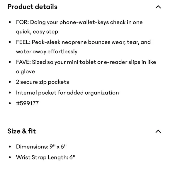 Athleta Varsity Blue Clutch Wristlet - Picture 5 of 6